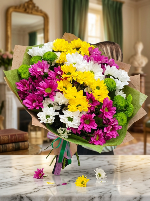  Alanya Blumen - Karma Krizantem Buketi