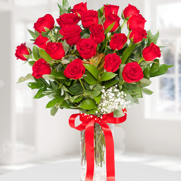 Alanya Florist in Vase 21 Red Roses