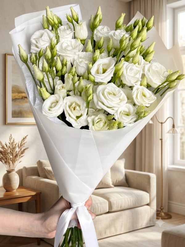  Alanya flower delivery - White Eustoma Bouquet