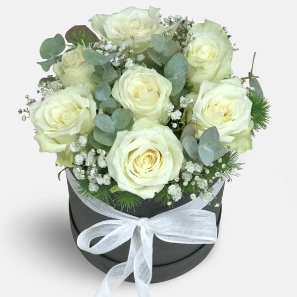  Alanya Çiçek Gönder Kutuda ithal 7 Beyaz Güller