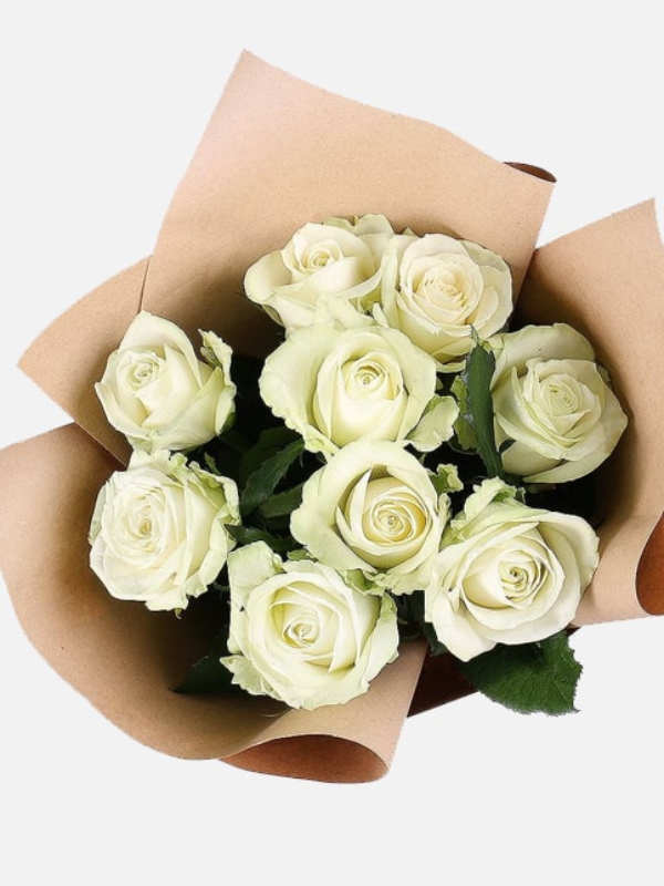  Armağan Çiçekçilik Alanya - 9 Beyaz Gül Buketi