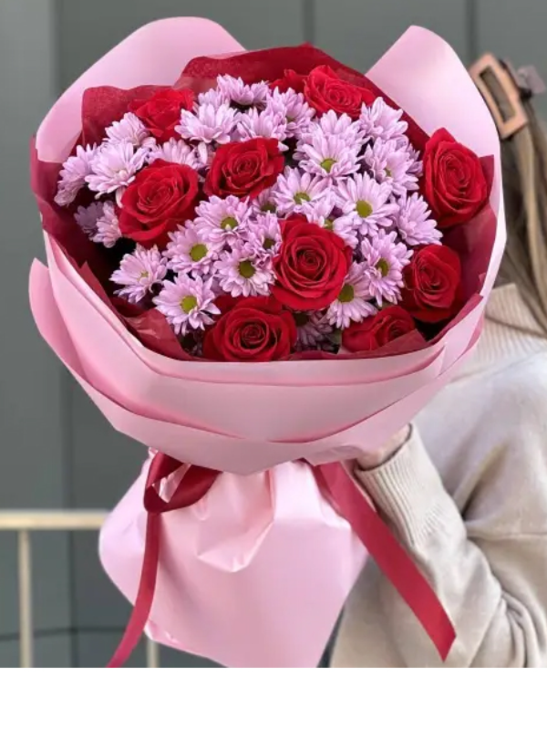  Alanya aynı gün çiçek - 9 Gül ve Krizantem