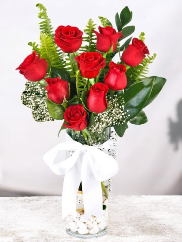  Alanya çiçek gönder - Vazada 9 Güller