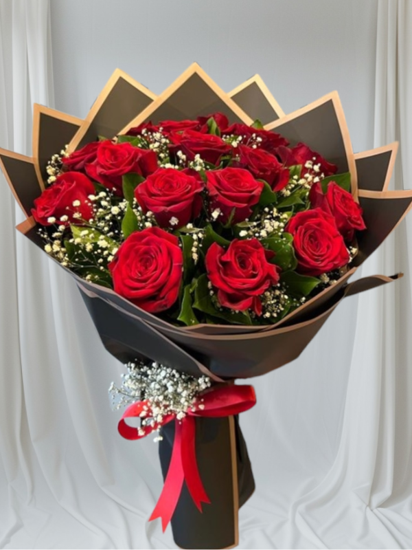 Alanya çiçekçi - 15 Kırmızı gül Buketi