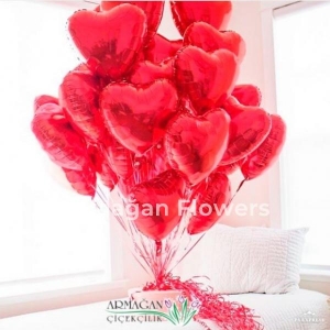  Alanya online çiçek - 25 Kalp Balonlar 