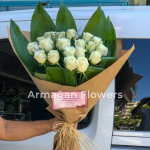  Alanya aynı gün çiçek - 19 Beyaz Gül Buket’i 