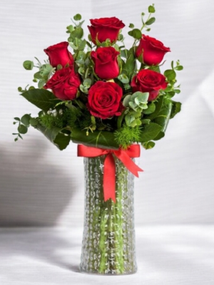  Alanya aynı gün çiçek - Vazoda 7 Kırmızı Gül