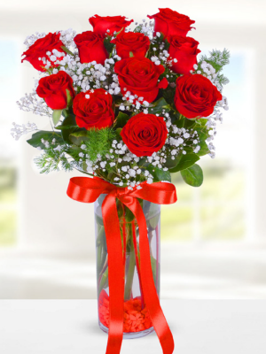  Alanya aynı gün çiçek - Vazoda 11 Kımızı Gül