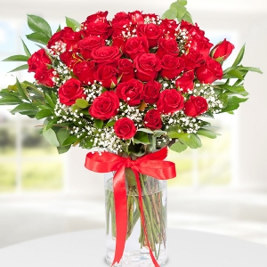 Alanya çiçekçi - Vazoda 41 Kırmızı Gül