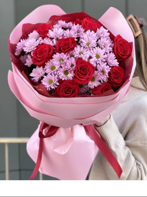  Alanya aynı gün çiçek - 9 Gül ve Krizantem